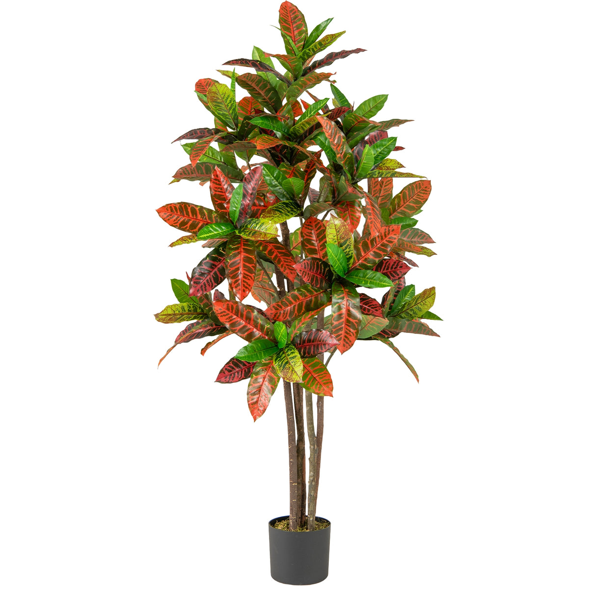 5 FT Tall Artificial Croton Plant with Gradient Leaves and Nursery Pot-1 Peice-Artificial Plants-DECOROLALA