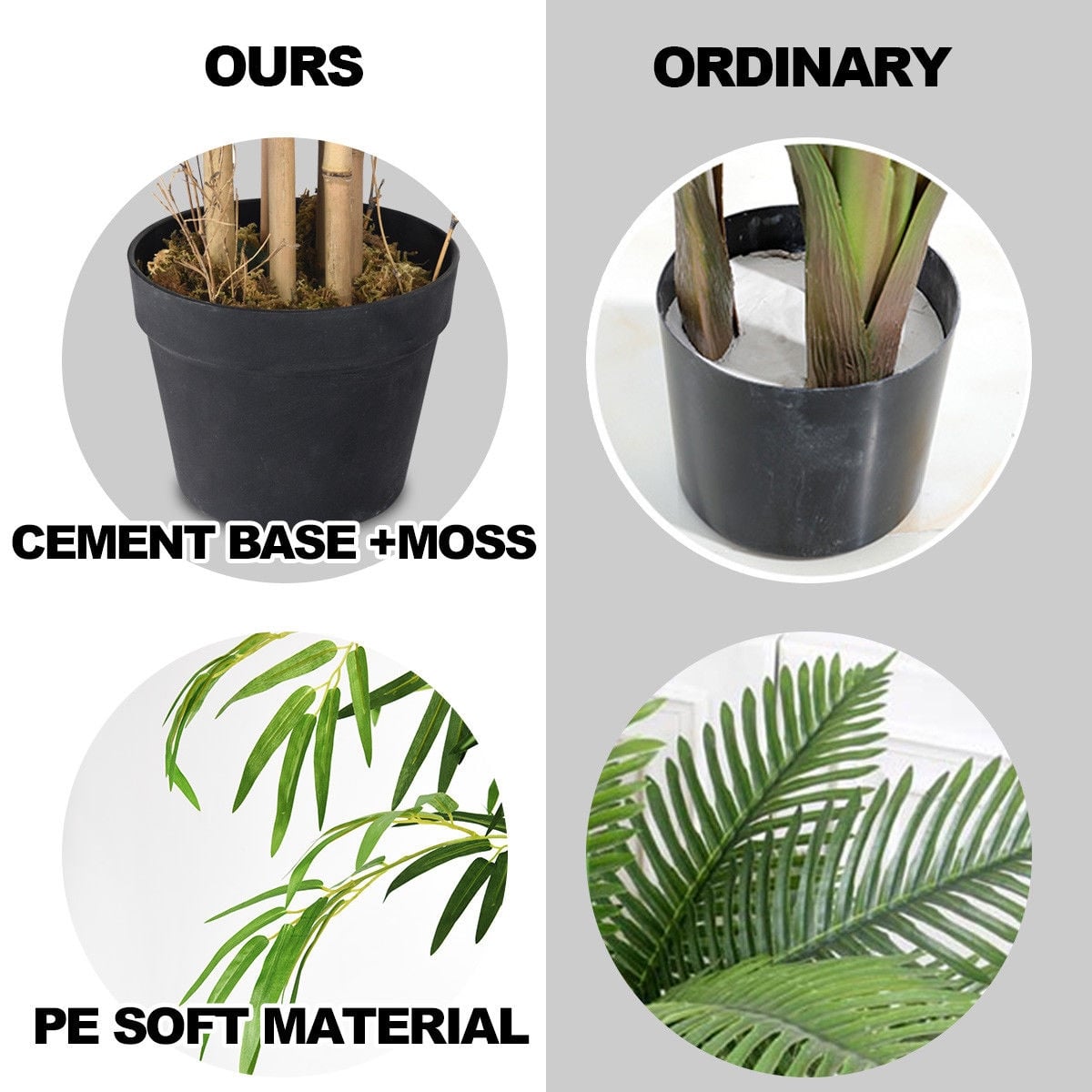 5-Feet Artificial Bamboo Silk Tree Indoor-Outdoor Decorative Planter-Artificial Plants-DECOROLALA