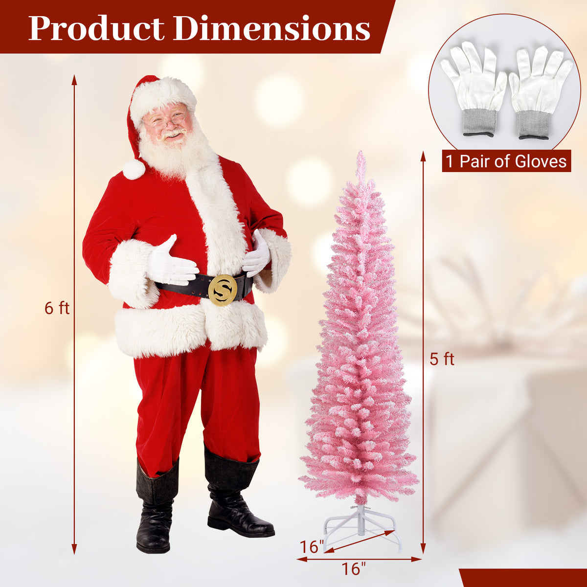 5 Feet Artificial Christmas Tree with 328 Branch Tips and Folding Metal Stand for Home-Christmas Trees-DECOROLALA