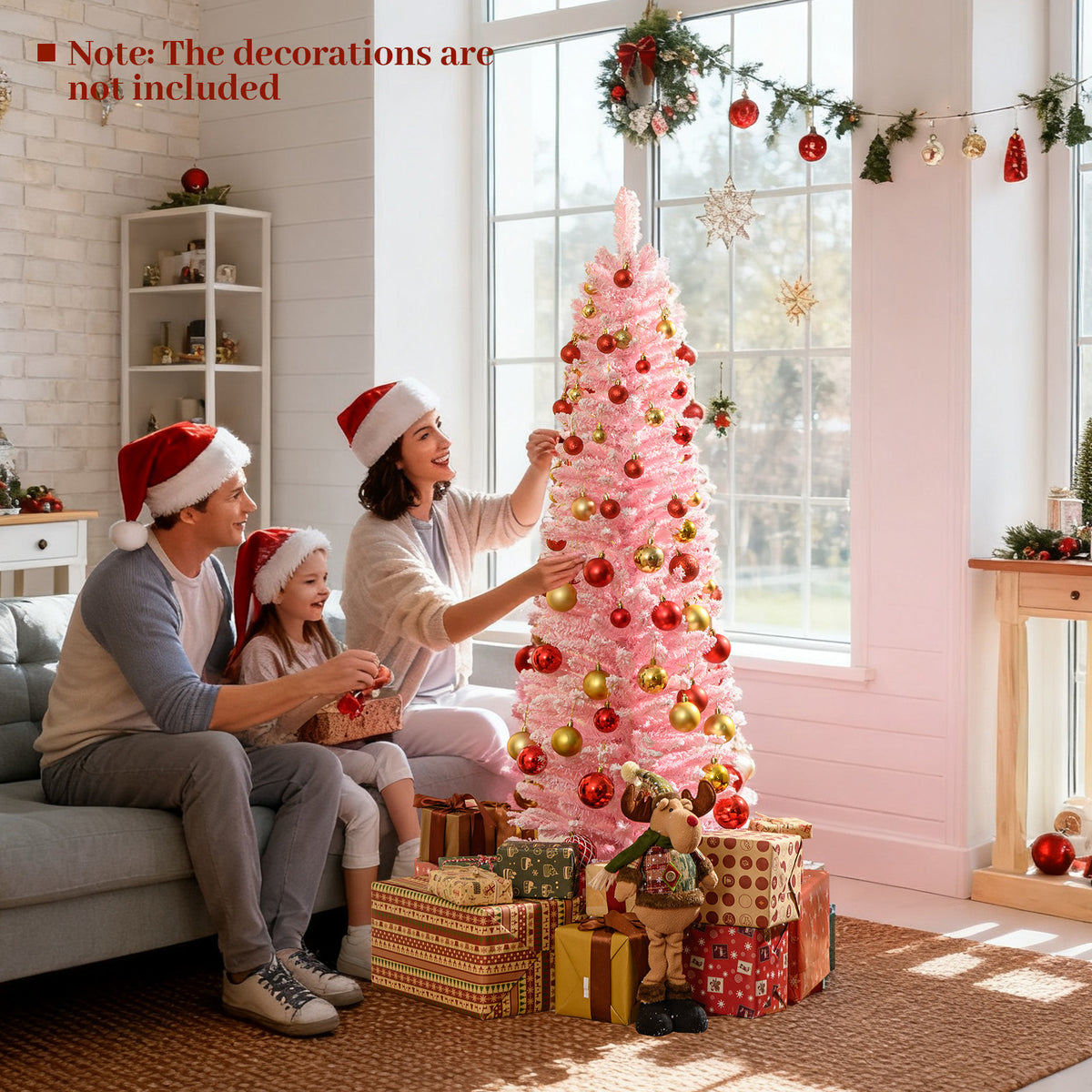 5 Feet Artificial Christmas Tree with 328 Branch Tips and Folding Metal Stand for Home-Christmas Trees-DECOROLALA