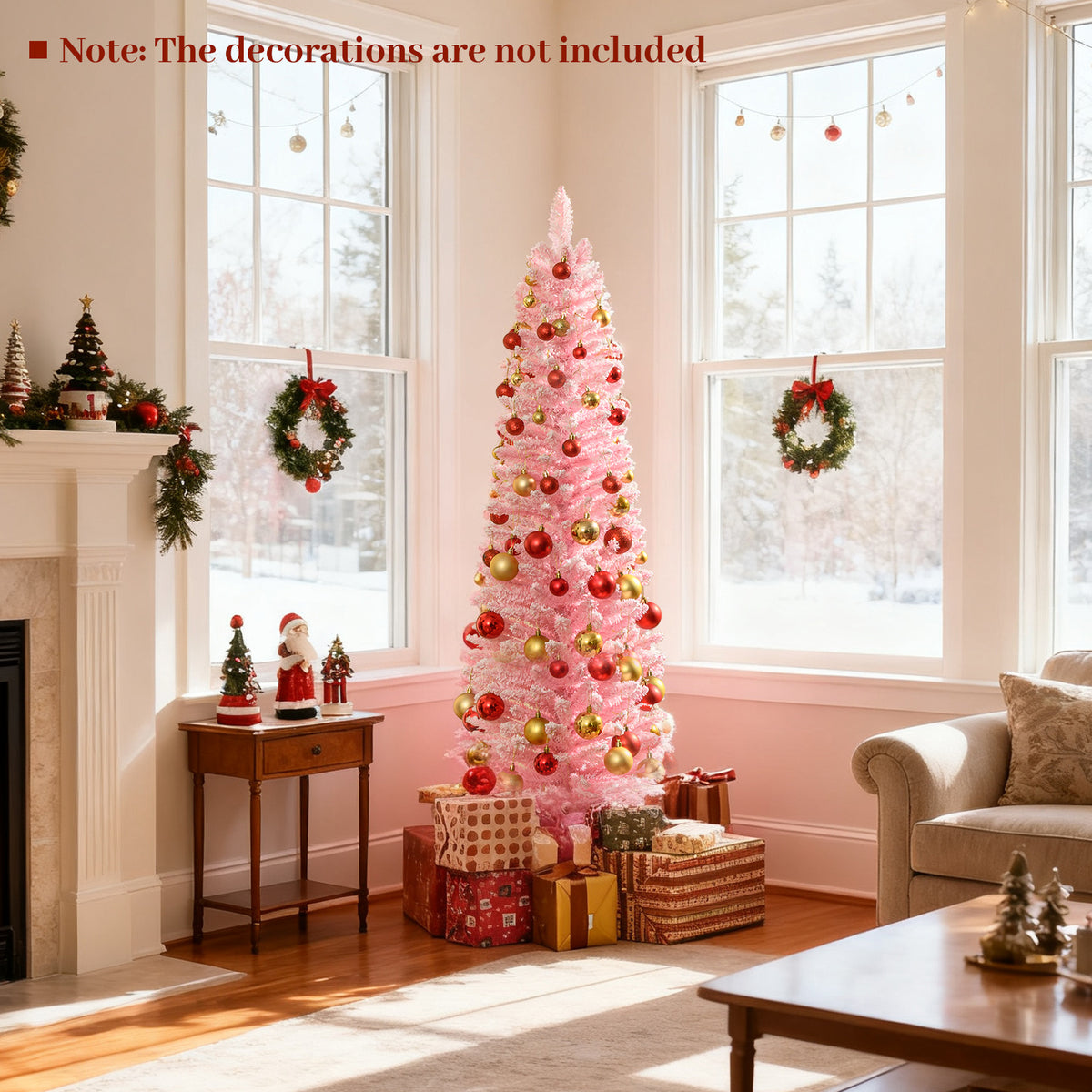 5 Feet Artificial Christmas Tree with 328 Branch Tips and Folding Metal Stand for Home-Christmas Trees-DECOROLALA