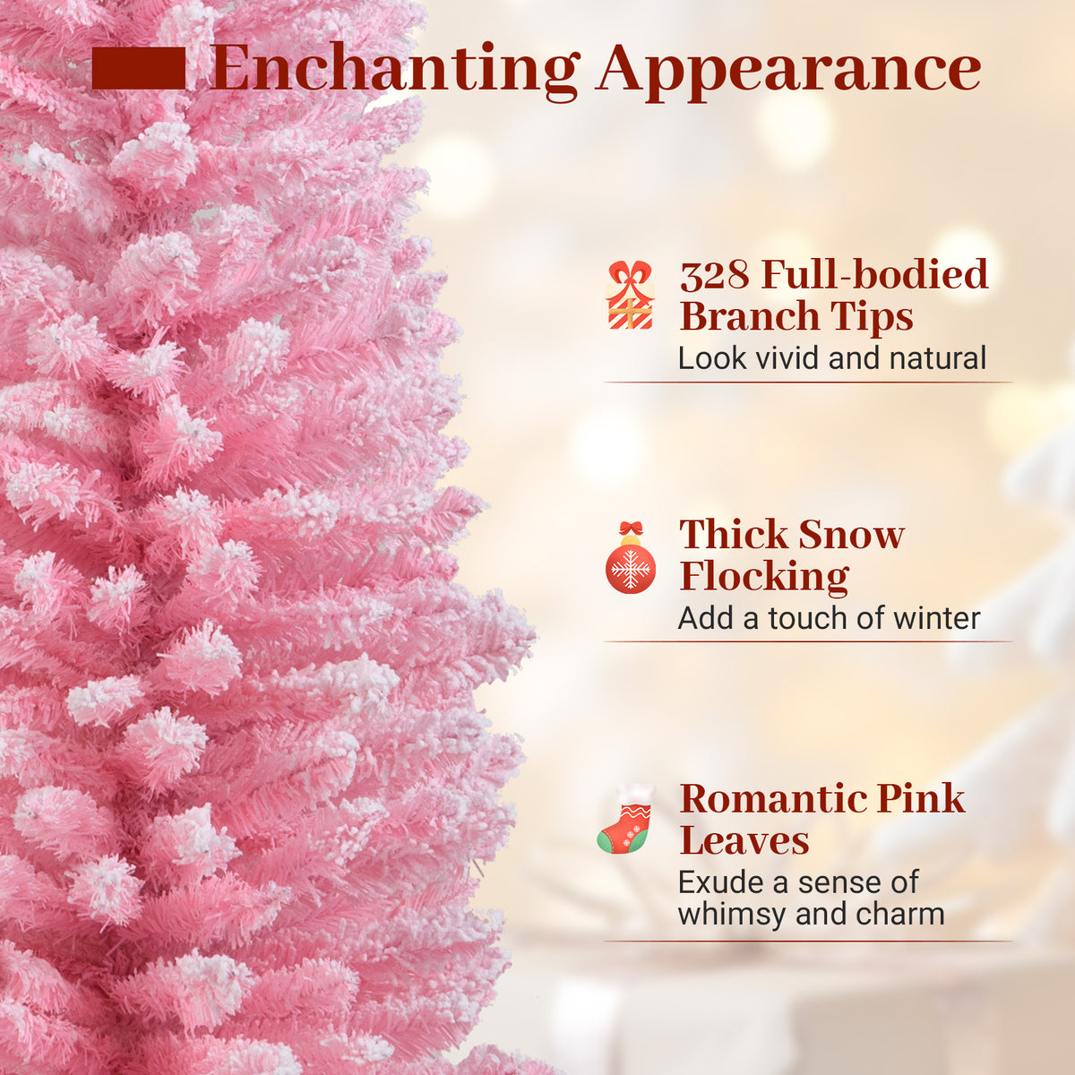5 Feet Artificial Christmas Tree with 328 Branch Tips and Folding Metal Stand for Home-Christmas Trees-DECOROLALA