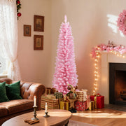 5 Feet Artificial Christmas Tree with 328 Branch Tips and Folding Metal Stand for Home-Christmas Trees-DECOROLALA