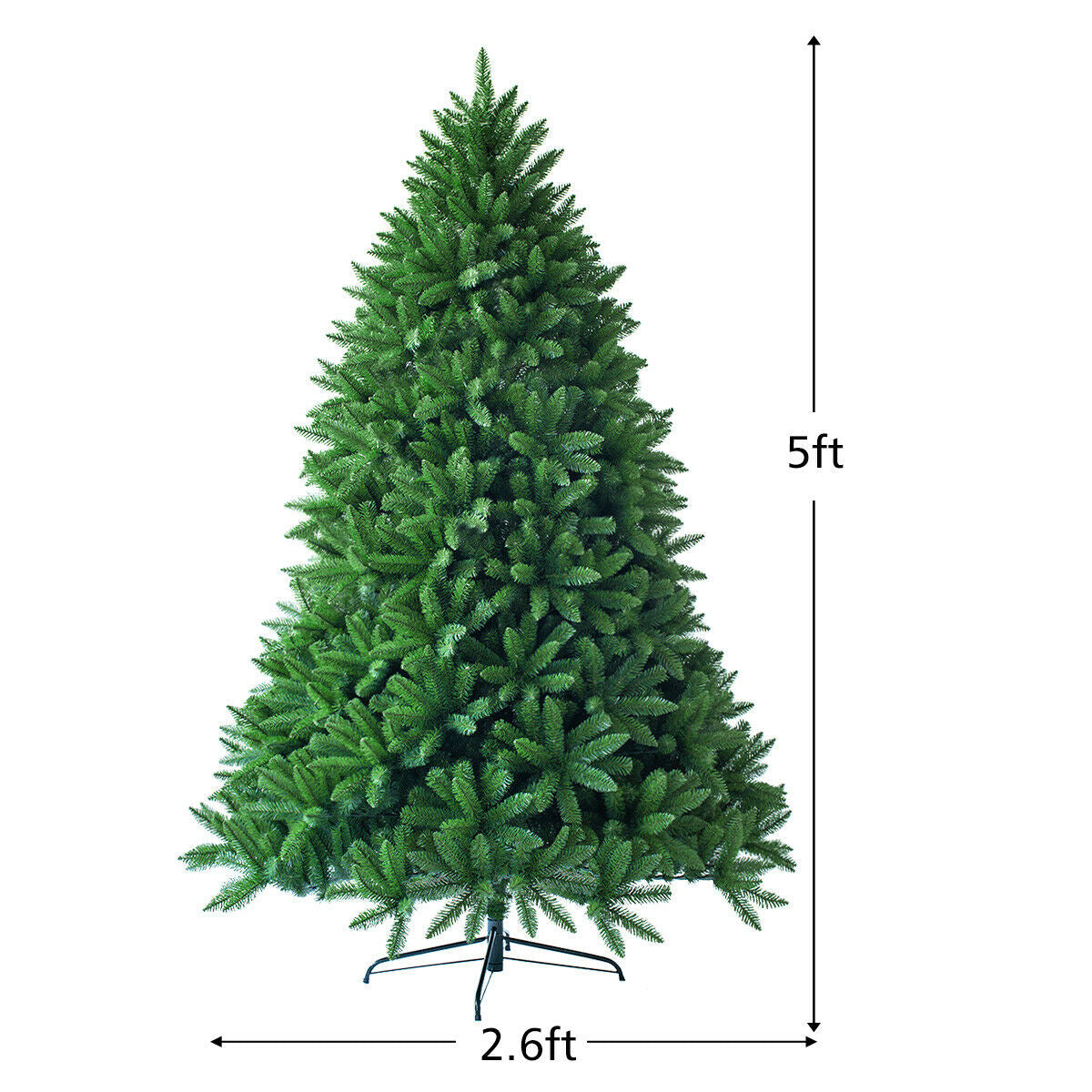 5 Feet Artificial Fir Christmas Tree with 600 Branch Tips-Christmas Trees-DECOROLALA
