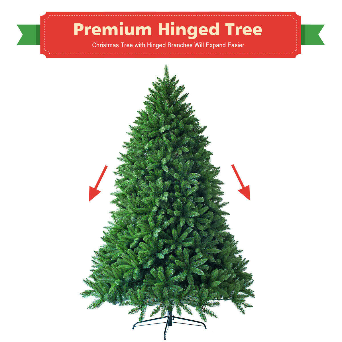 5 Feet Artificial Fir Christmas Tree with 600 Branch Tips-Christmas Trees-DECOROLALA