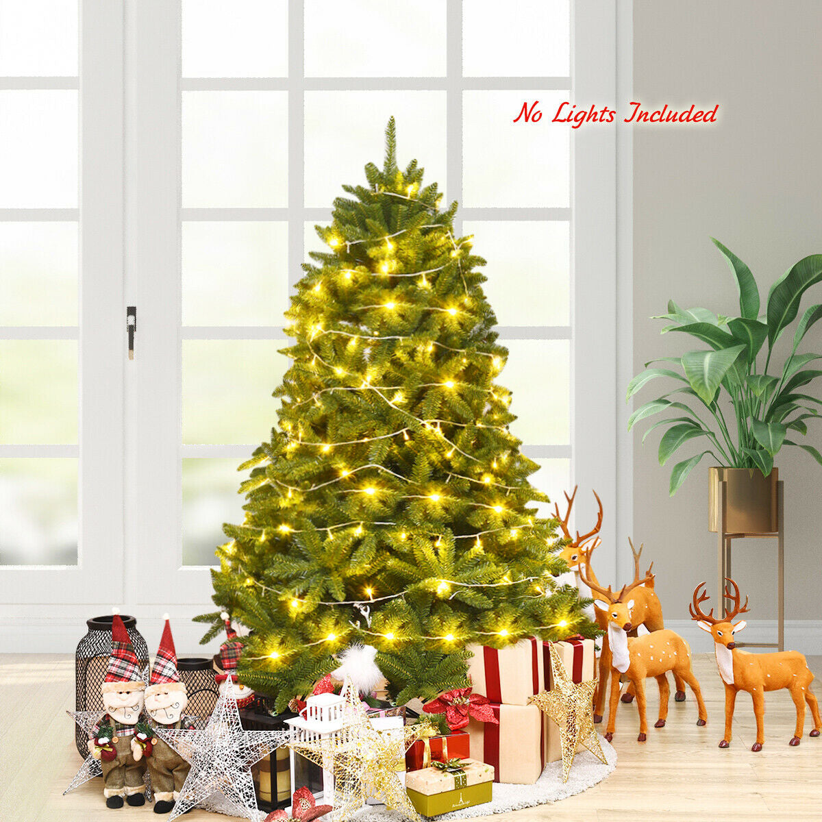 5 Feet Artificial Fir Christmas Tree with 600 Branch Tips-Christmas Trees-DECOROLALA
