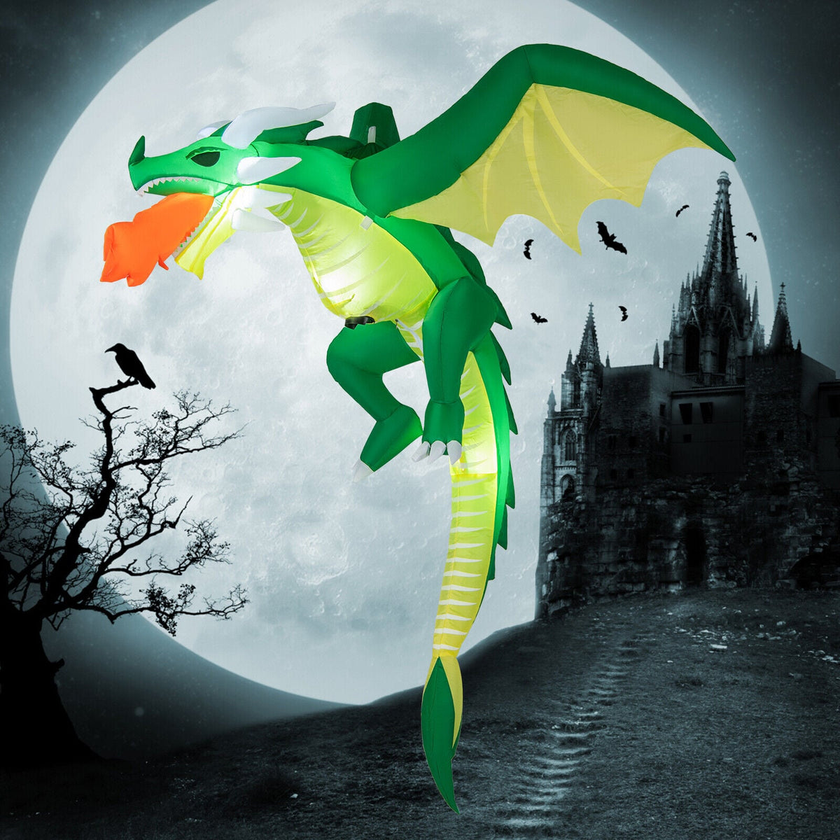 5 Feet Hanging Halloween Inflatable Dragon-Halloween-DECOROLALA