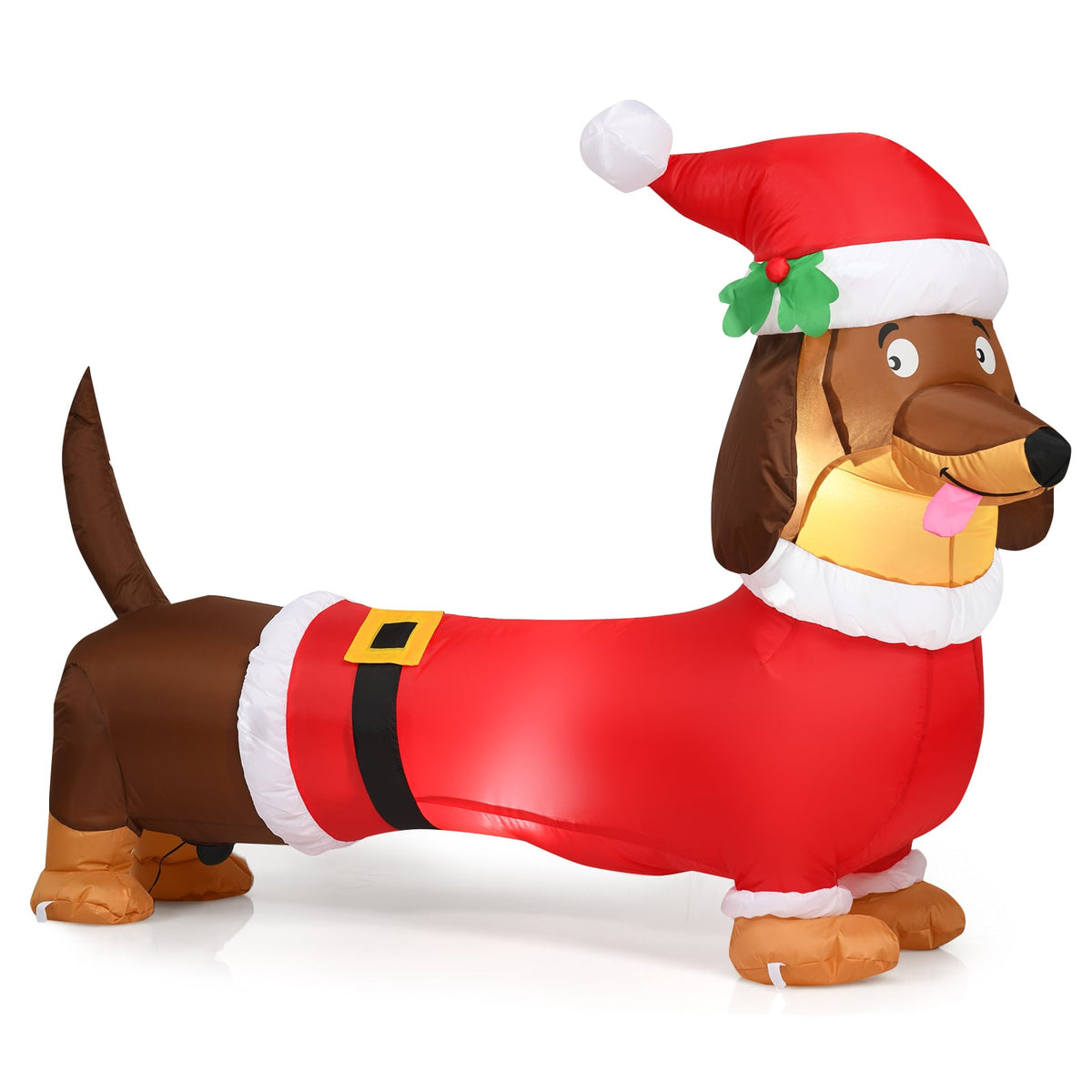 5 Feet Inflatable Christmas Dog with LED Lights-Christmas Inflatables-DECOROLALA
