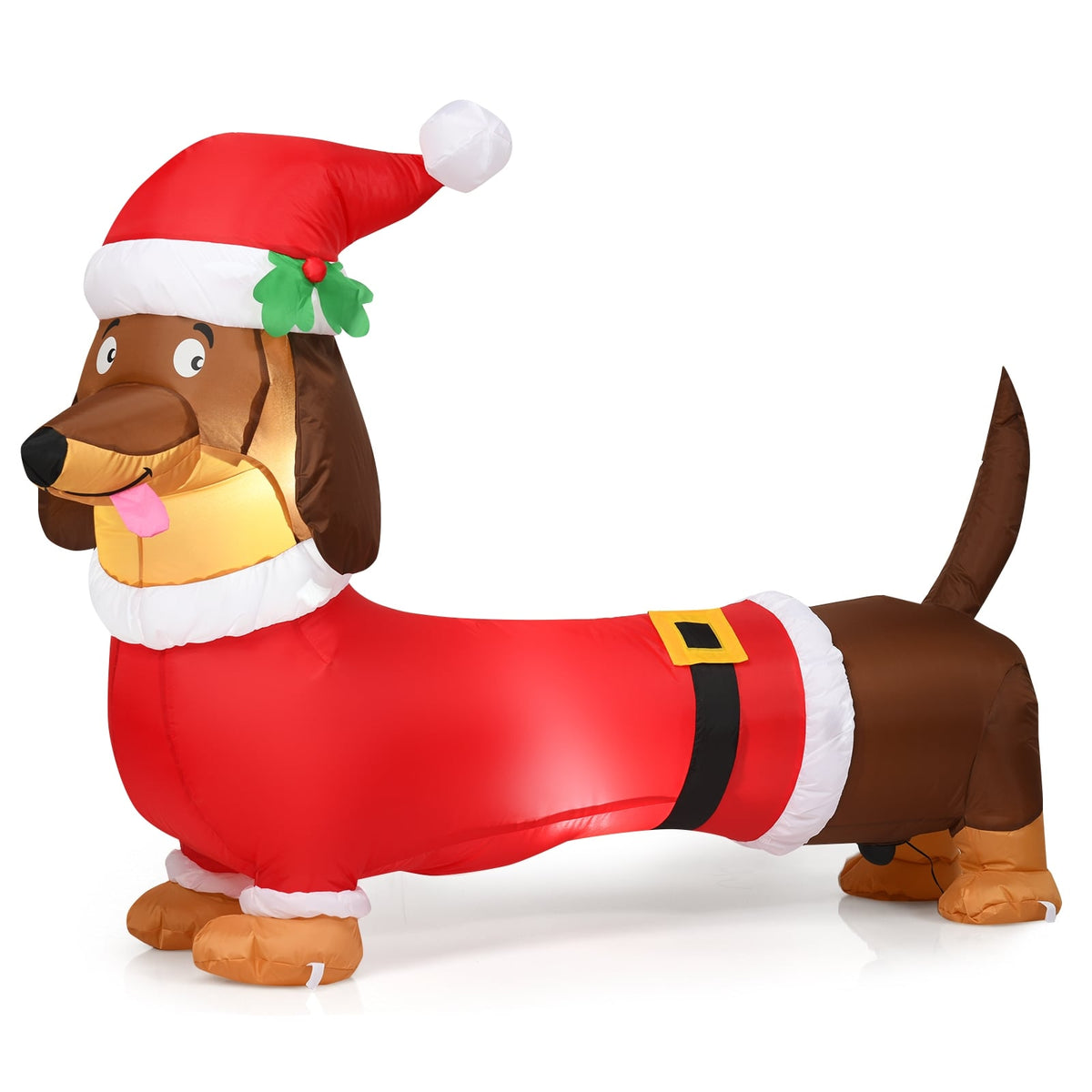 5 Feet Inflatable Christmas Dog with LED Lights-Christmas Inflatables-DECOROLALA
