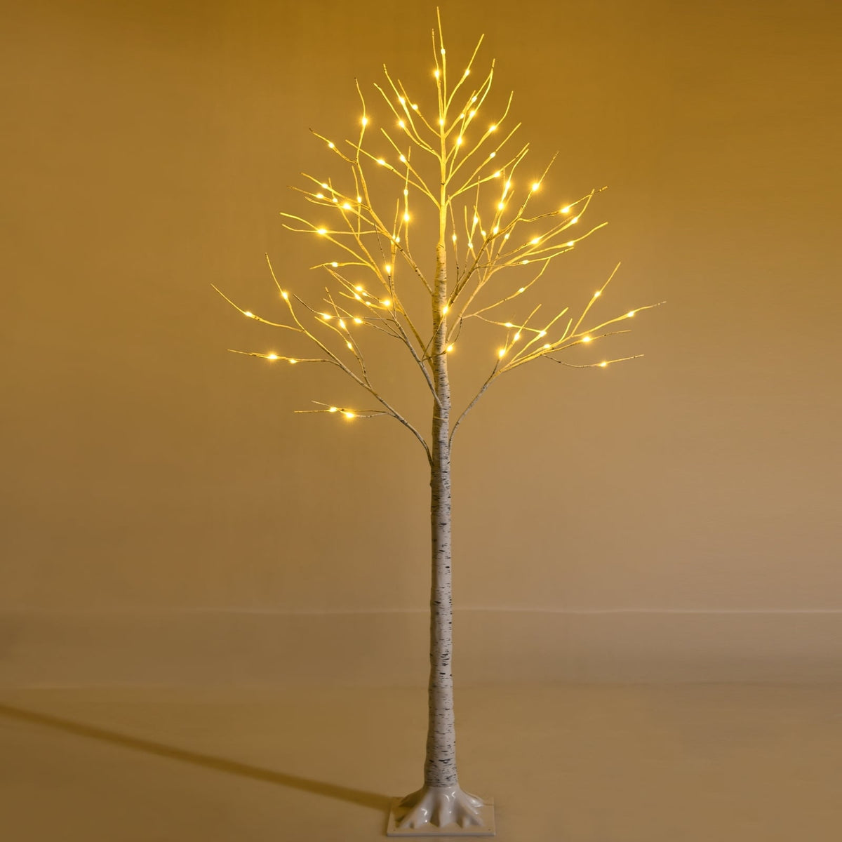 5 Feet Pre-lit White Twig Birch Tree with 72 LED Lights for Christmas-Christmas Trees-DECOROLALA