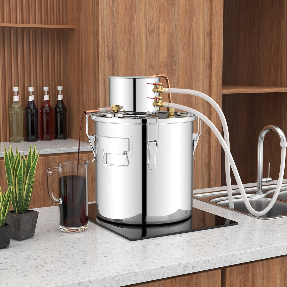 5 Gal 40 L Water Juicer Maker with 2 Stainless Steel Pots-5 Gal-Juicers & Coffee Machines-DECOROLALA