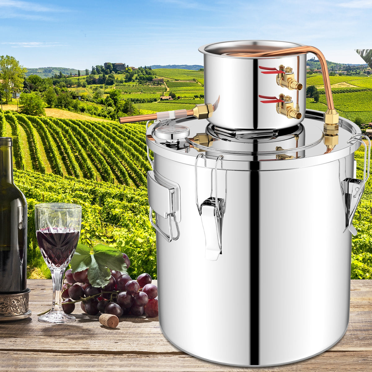 5 Gal 40 L Water Juicer Maker with 2 Stainless Steel Pots-5 Gal-Juicers & Coffee Machines-DECOROLALA