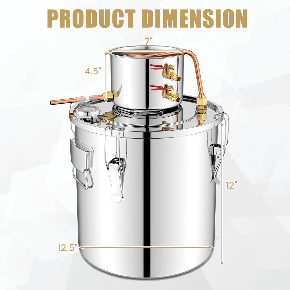 5 Gal 40 L Water Juicer Maker with 2 Stainless Steel Pots-5 Gal-Juicers & Coffee Machines-DECOROLALA