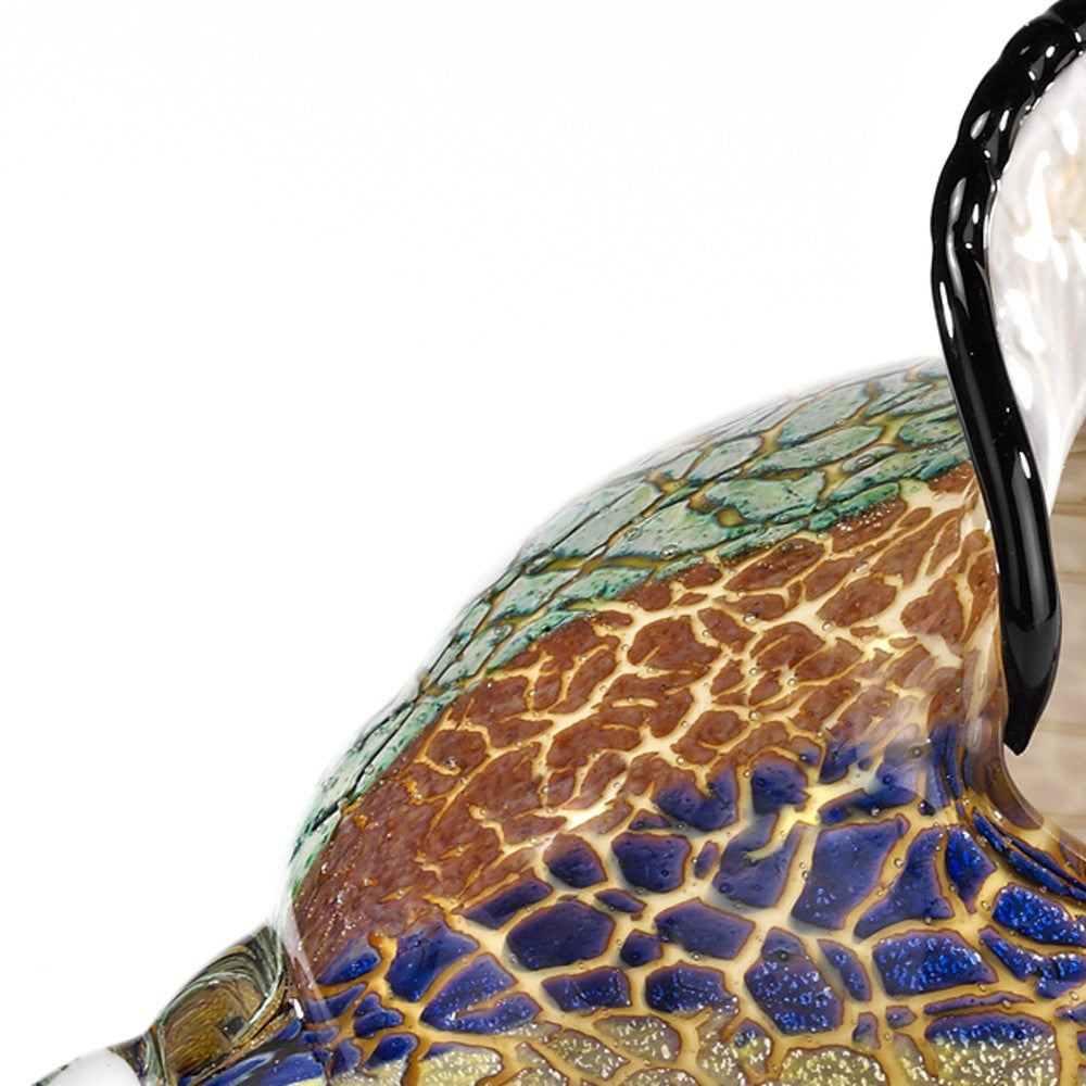 5" Gold Blue Green White Murano Glass Figurine Tabletop Sculpture-Sculptures-DECOROLALA