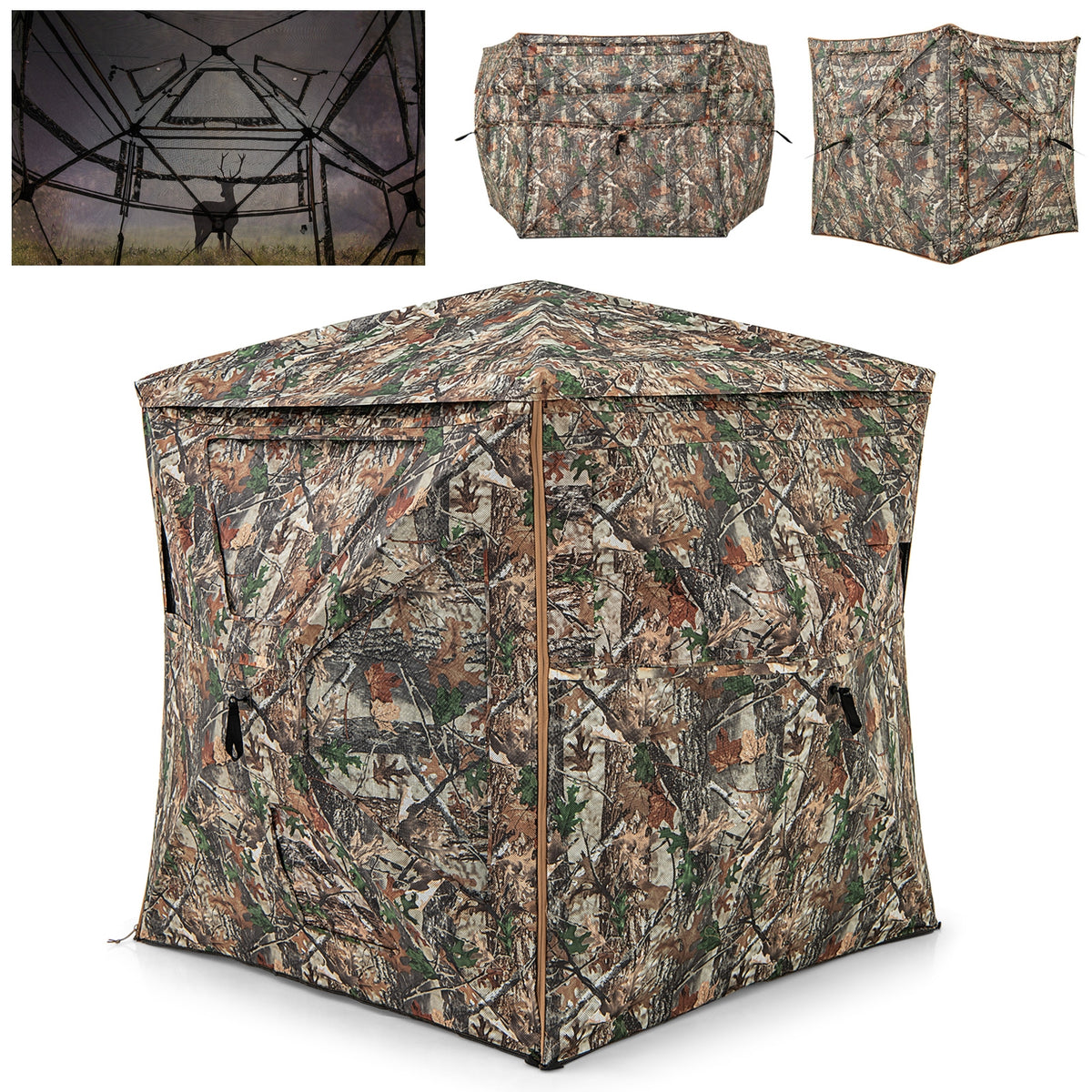 5-IN-1 Detachable Hunting Blind for 2-3 People with Skylight-Tents-DECOROLALA