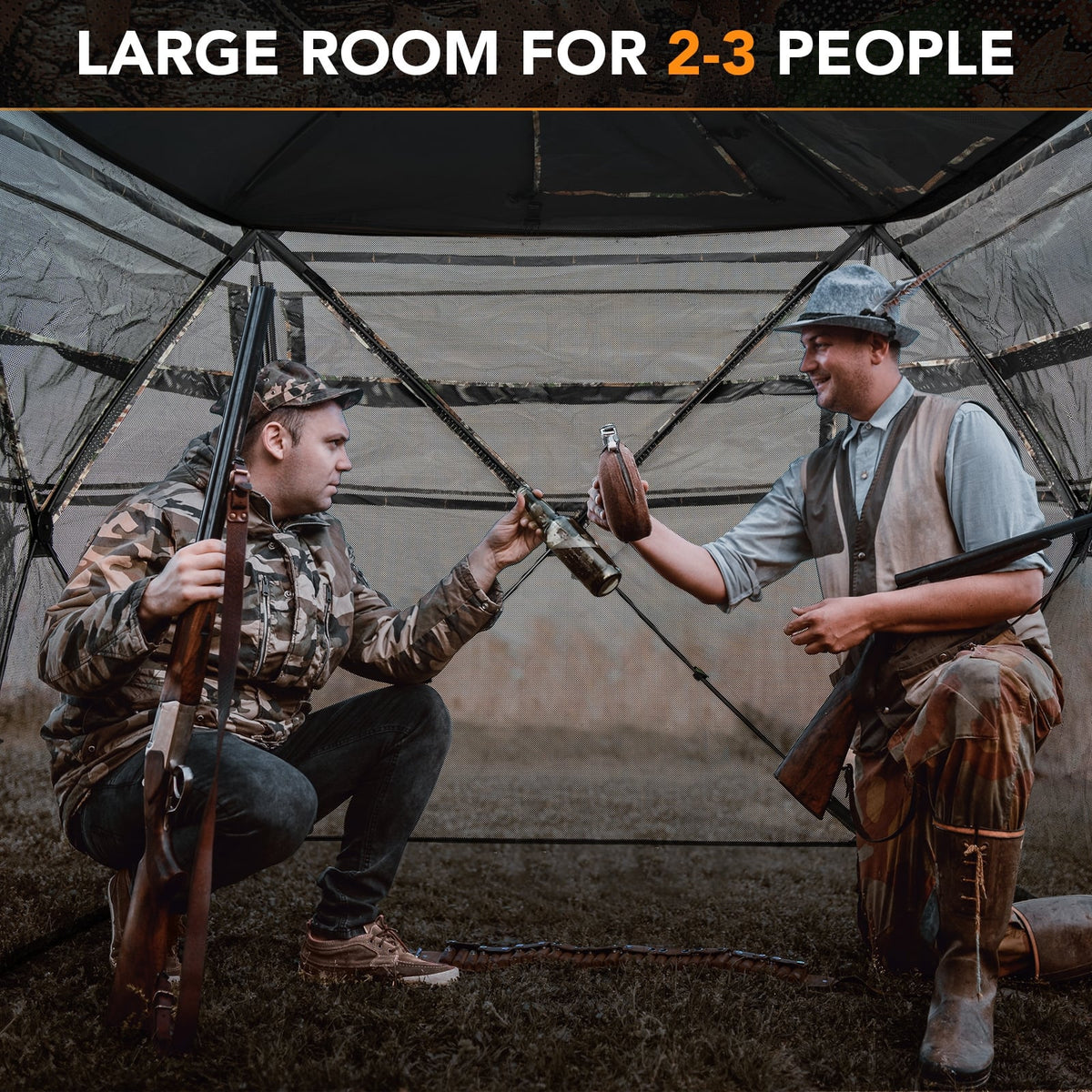 5-IN-1 Detachable Hunting Blind for 2-3 People with Skylight-Tents-DECOROLALA