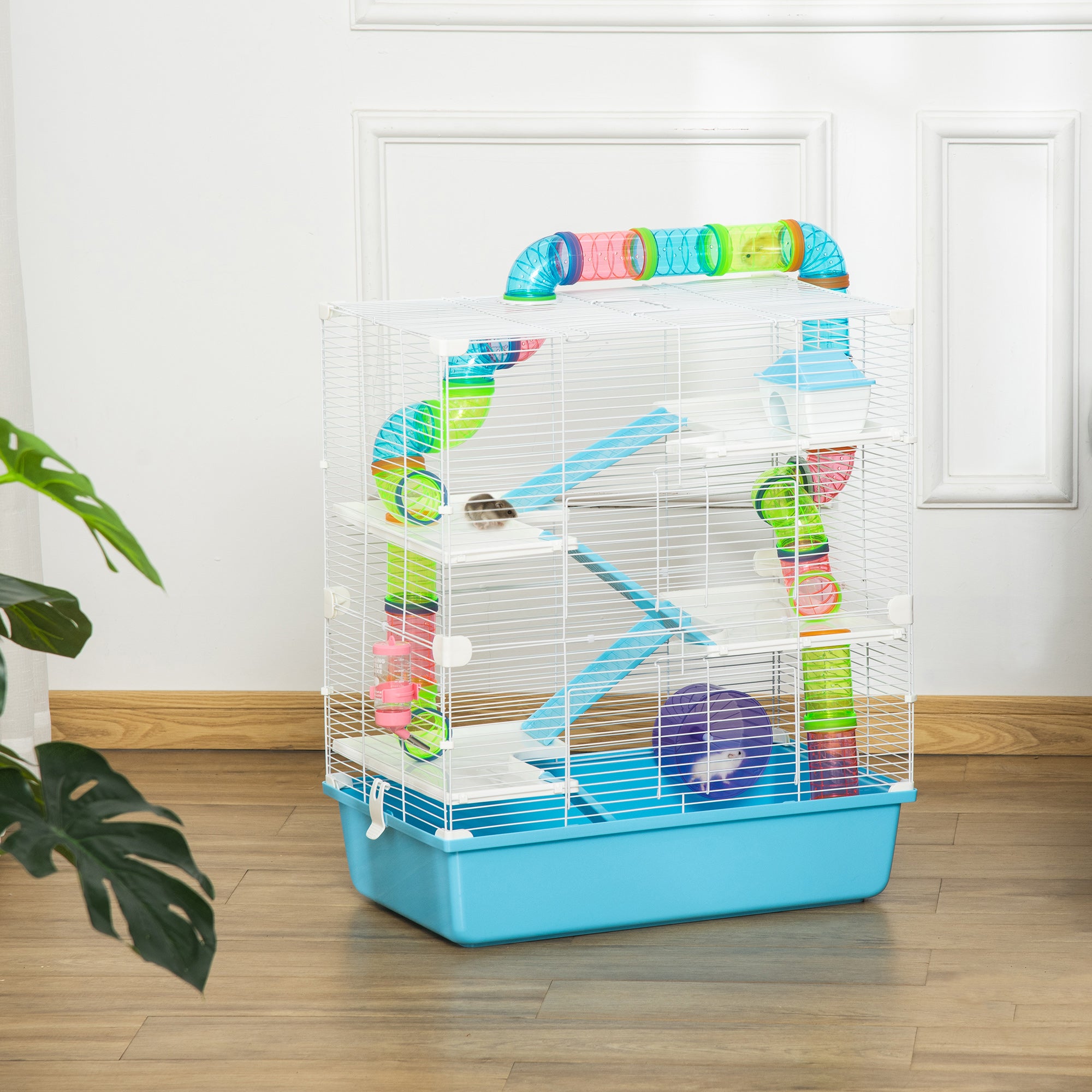 5-Level Hamster Cage with Tunnel System - Light Blue 23"-Small Animals-DECOROLALA