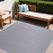 5' Light Gray Square Indoor Outdoor Area Rug-Outdoor Rugs-DECOROLALA