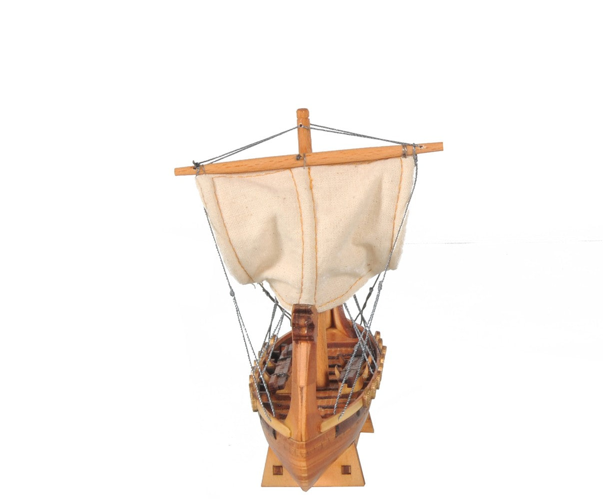 5" Natural Manufactured Wood Hand Painted Decorative Boat-Sculptures-DECOROLALA