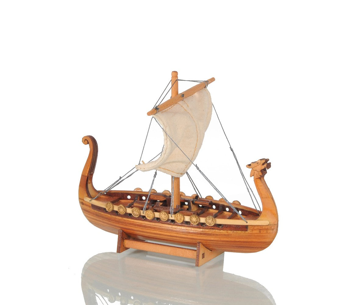 5" Natural Manufactured Wood Hand Painted Decorative Boat-Sculptures-DECOROLALA