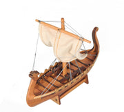 5" Natural Manufactured Wood Hand Painted Decorative Boat-Sculptures-DECOROLALA