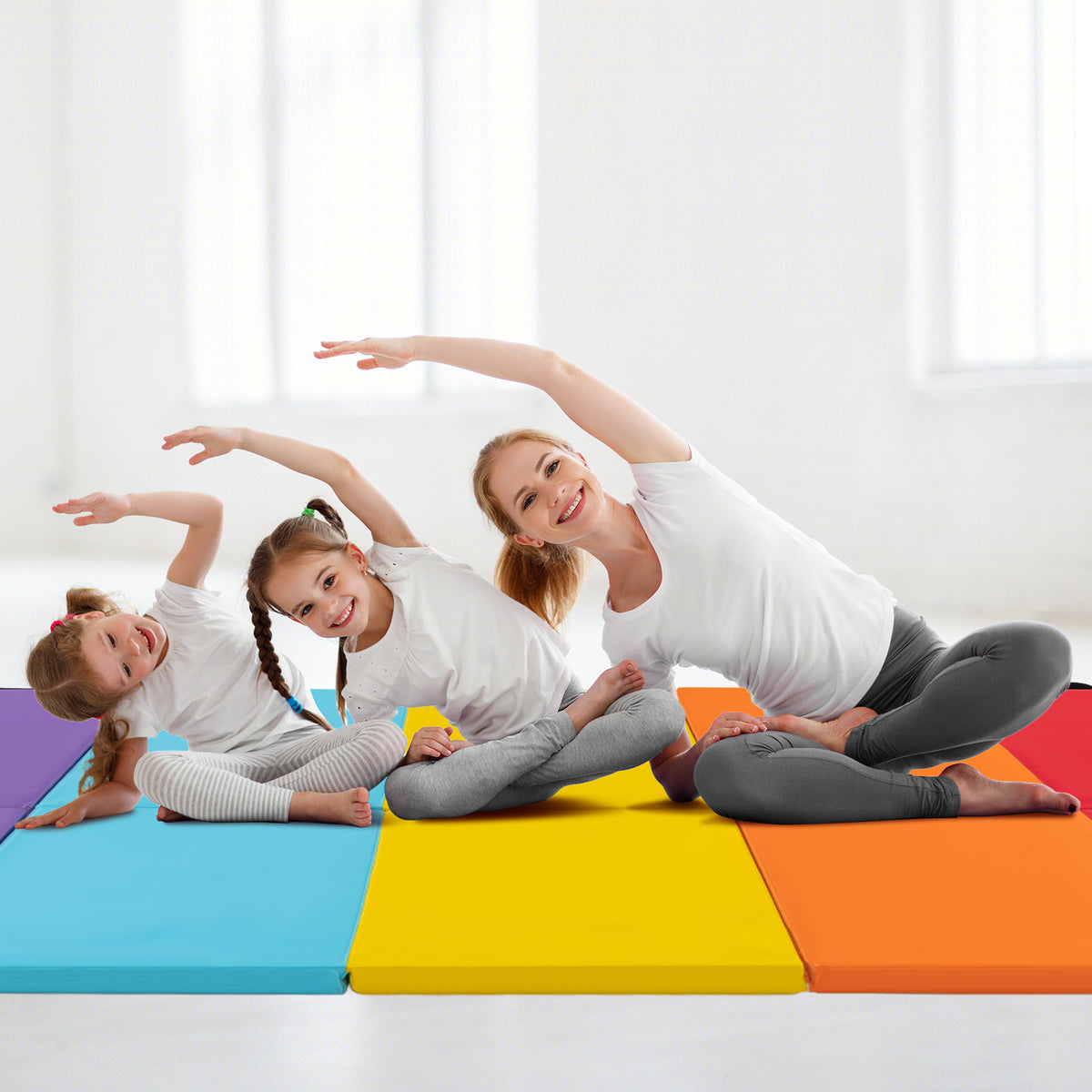 5-Panel Folding Gymnastics Mat for Kids-Red-Yoga & Gym Mats-DECOROLALA
