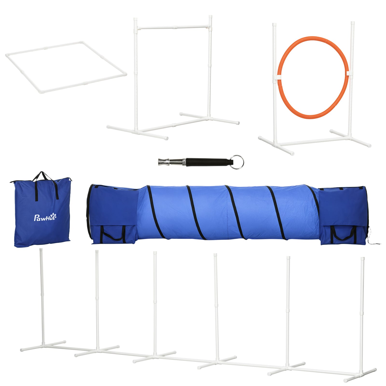 5-Piece Dog Agility Training Equipment Set with Tunnel & Bag-Dogs-DECOROLALA