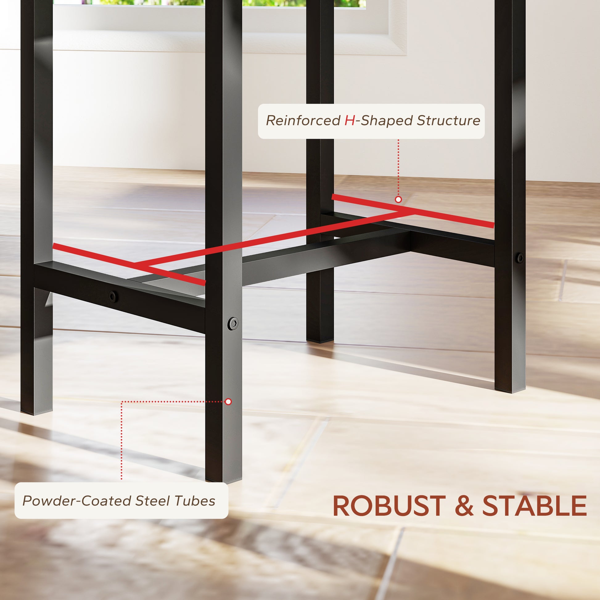 5-Piece Extendable Dining Set - Black Table with Benches-DECOROLALA