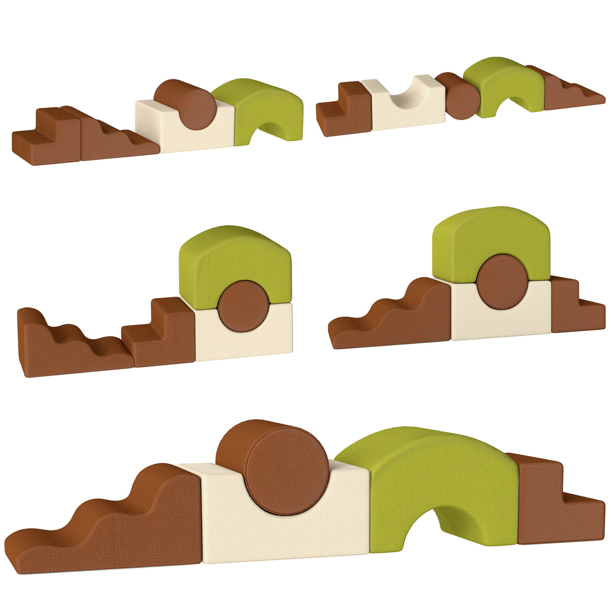5-Piece Foam Climbing Blocks Set - Corduroy, Washable Cover-Toys & Games > Baby & Toddler Toys > Kids Gym & Playmats-DECOROLALA