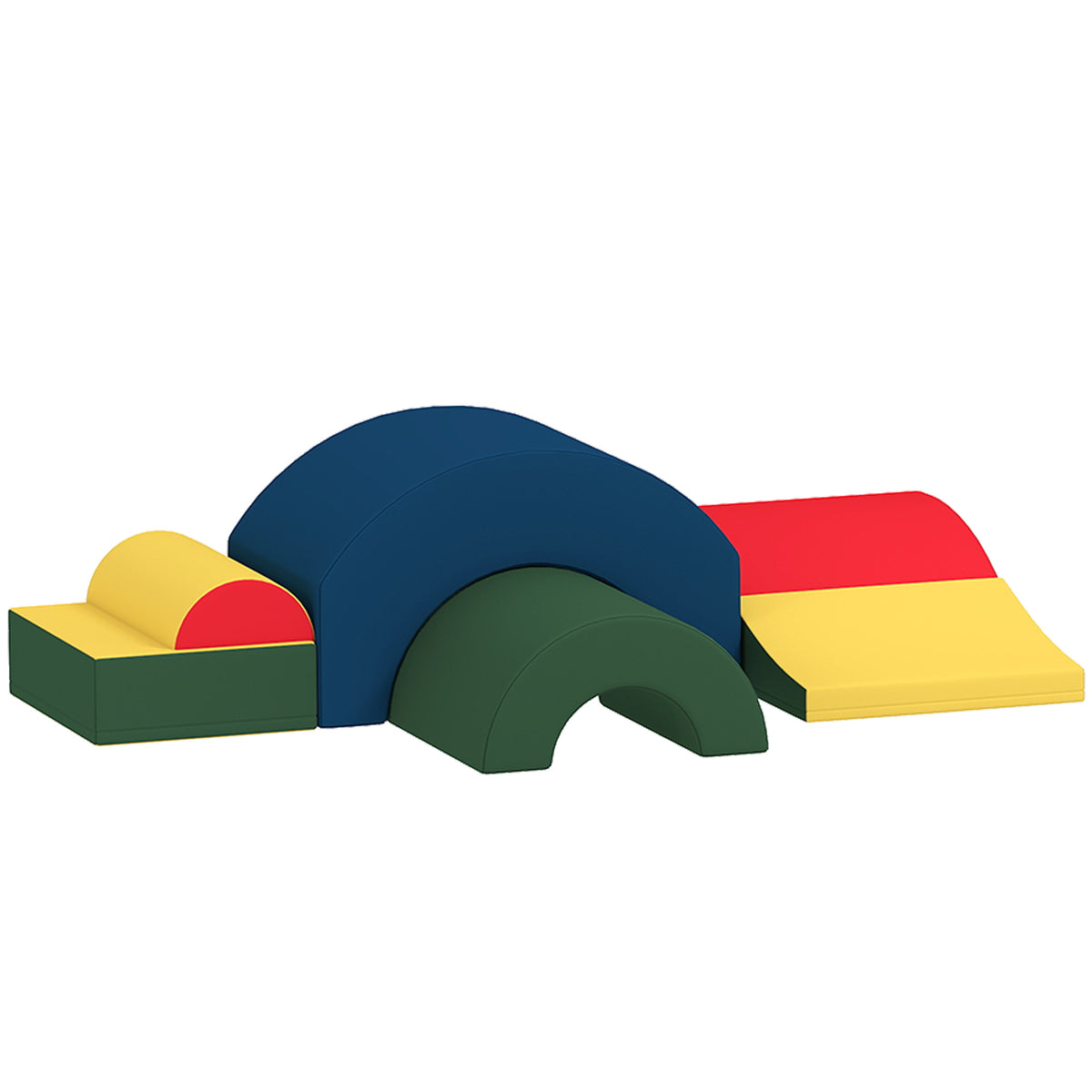 Toddlers Climbing Toys, 5-Piece Foam Climbing Blocks, Soft Play Set, Indoor for Stacking, Crawling, Sliding-Toys & Games > Baby & Toddler Toys > Kids Gym & Playmats-DECOROLALA