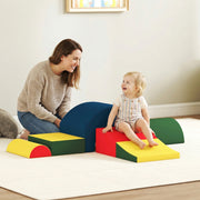 Toddlers Climbing Toys, 5-Piece Foam Climbing Blocks, Soft Play Set, Indoor for Stacking, Crawling, Sliding-Toys & Games > Baby & Toddler Toys > Kids Gym & Playmats-DECOROLALA