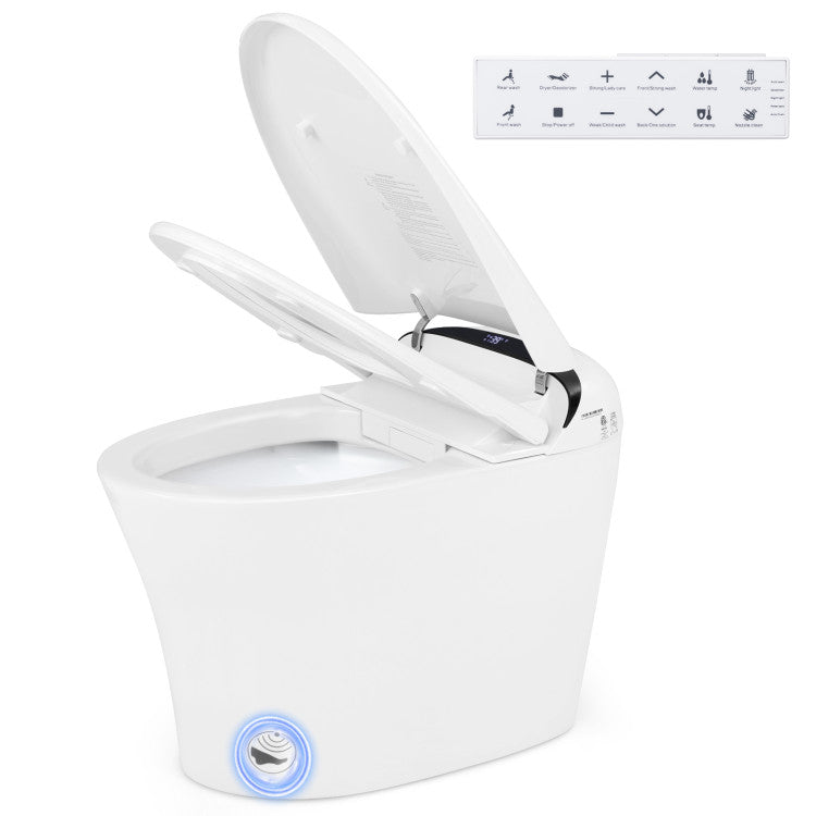 5-Piece Modern Bathroom Suite with Smart Toilet and Dryer-Floor Cabinets-DECOROLALA