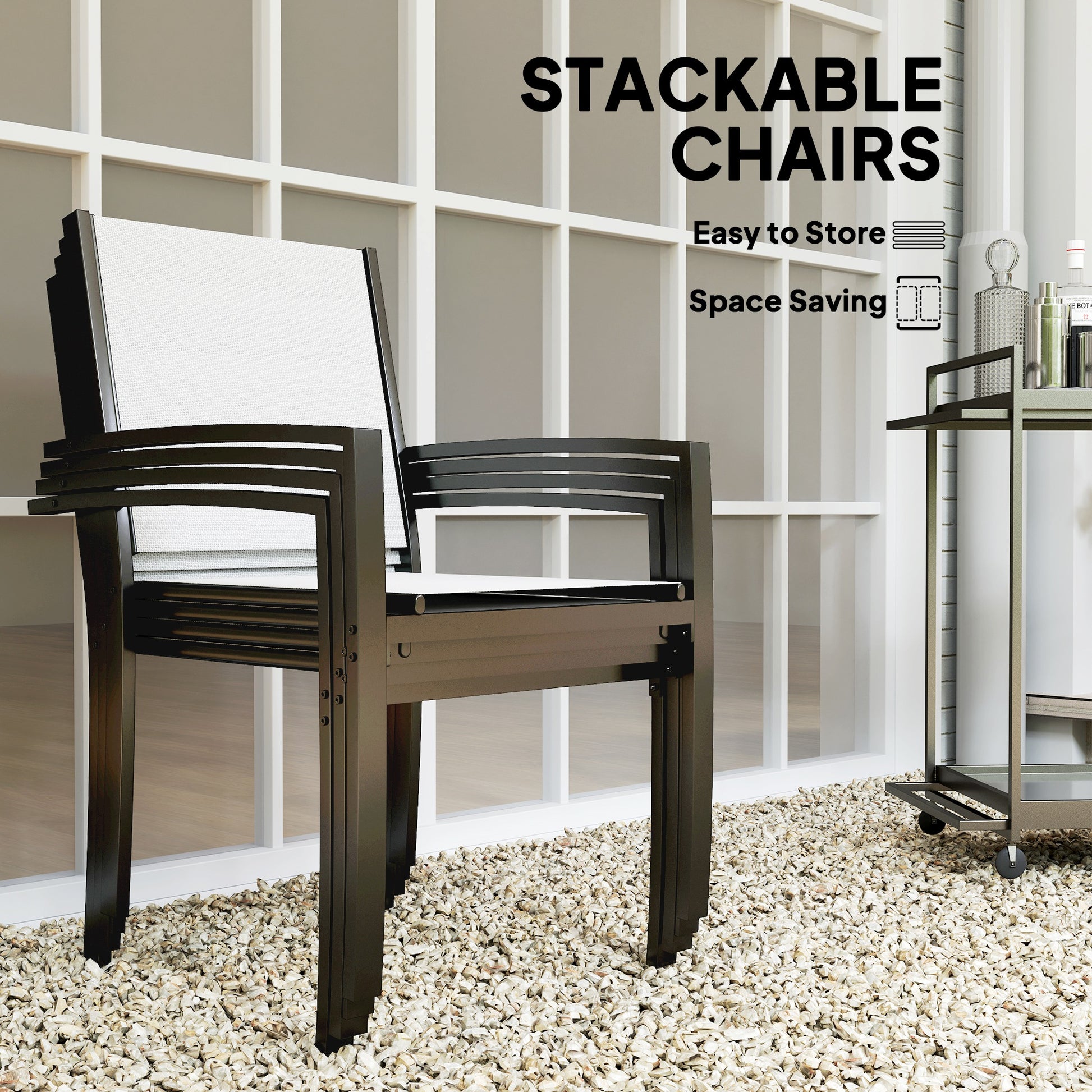 5-Piece Outdoor Dining Set - Round Table & 4 Chairs Grey-DECOROLALA