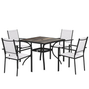 5-Piece Outdoor Patio Dining Set - Light Grey/Black-DECOROLALA