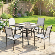 5-Piece Outdoor Patio Dining Set - Light Grey/Black-DECOROLALA