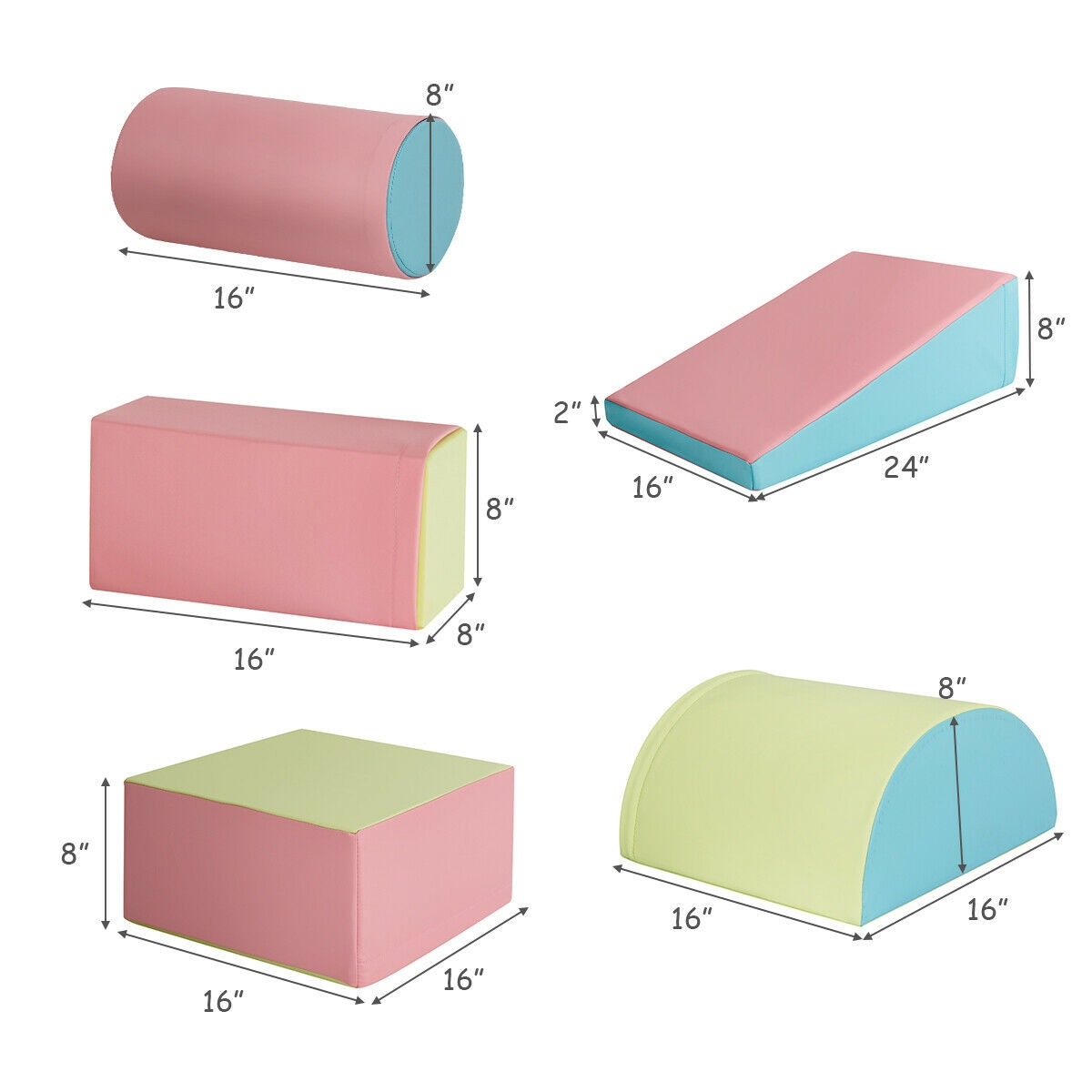 5-Piece Set Climb Activity Play Safe Foam Blocks