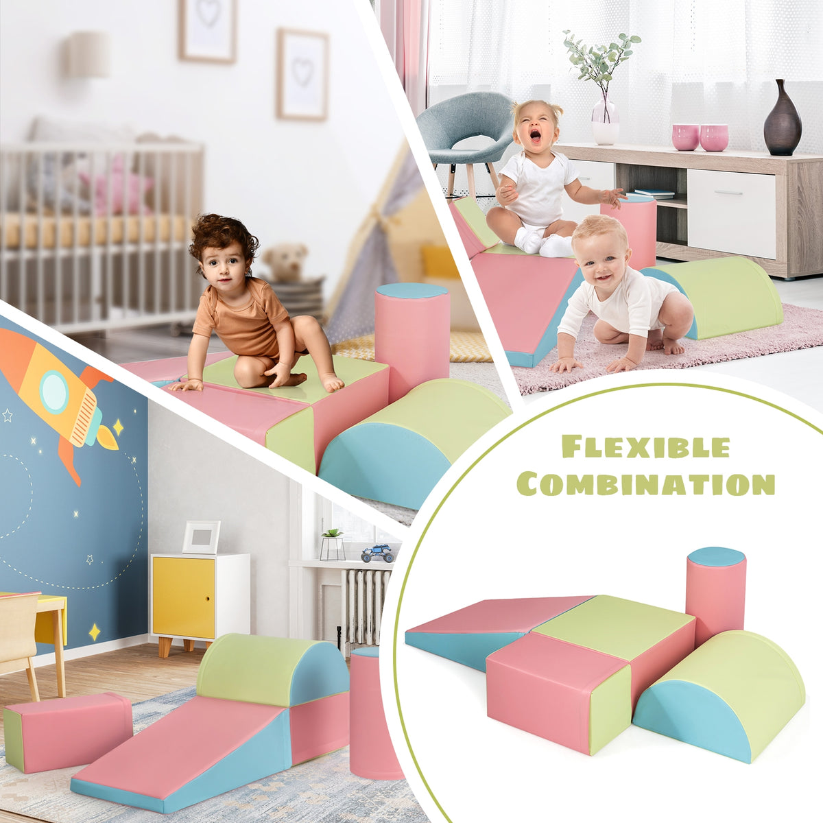 5-Piece Set Climb Activity Play Safe Foam Blocks