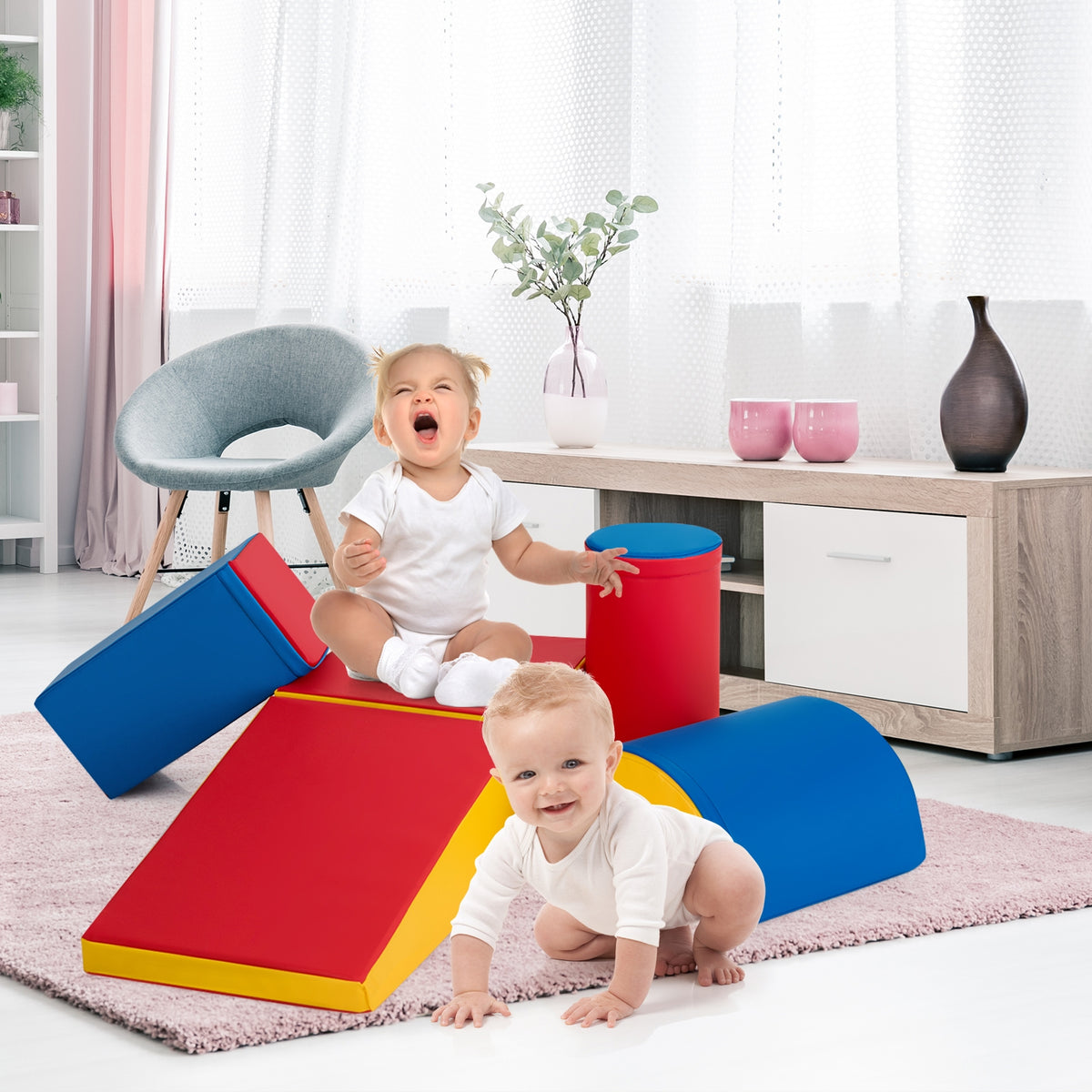 5-Piece Set Climb Activity Play Safe Foam Blocks