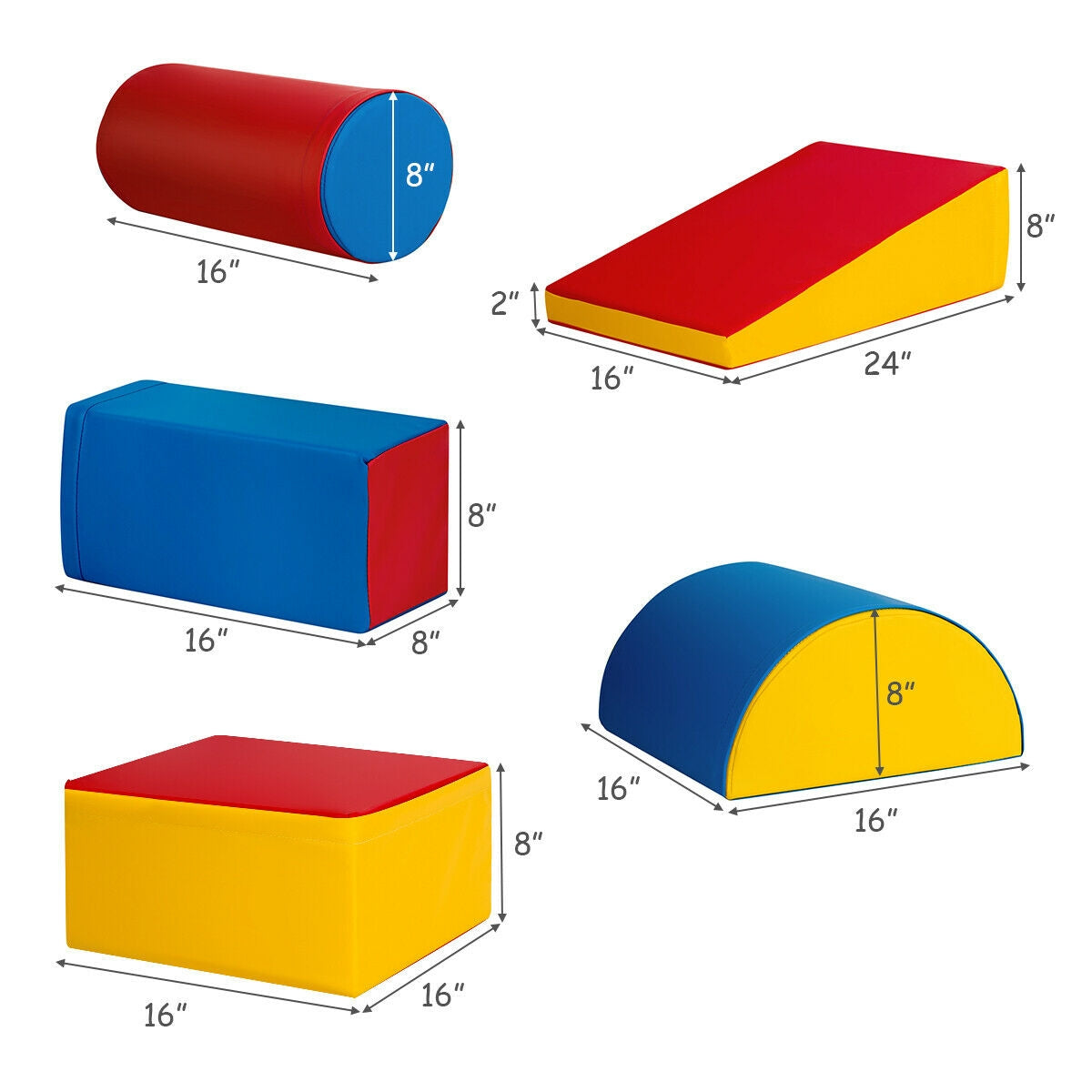 5-Piece Set Climb Activity Play Safe Foam Blocks