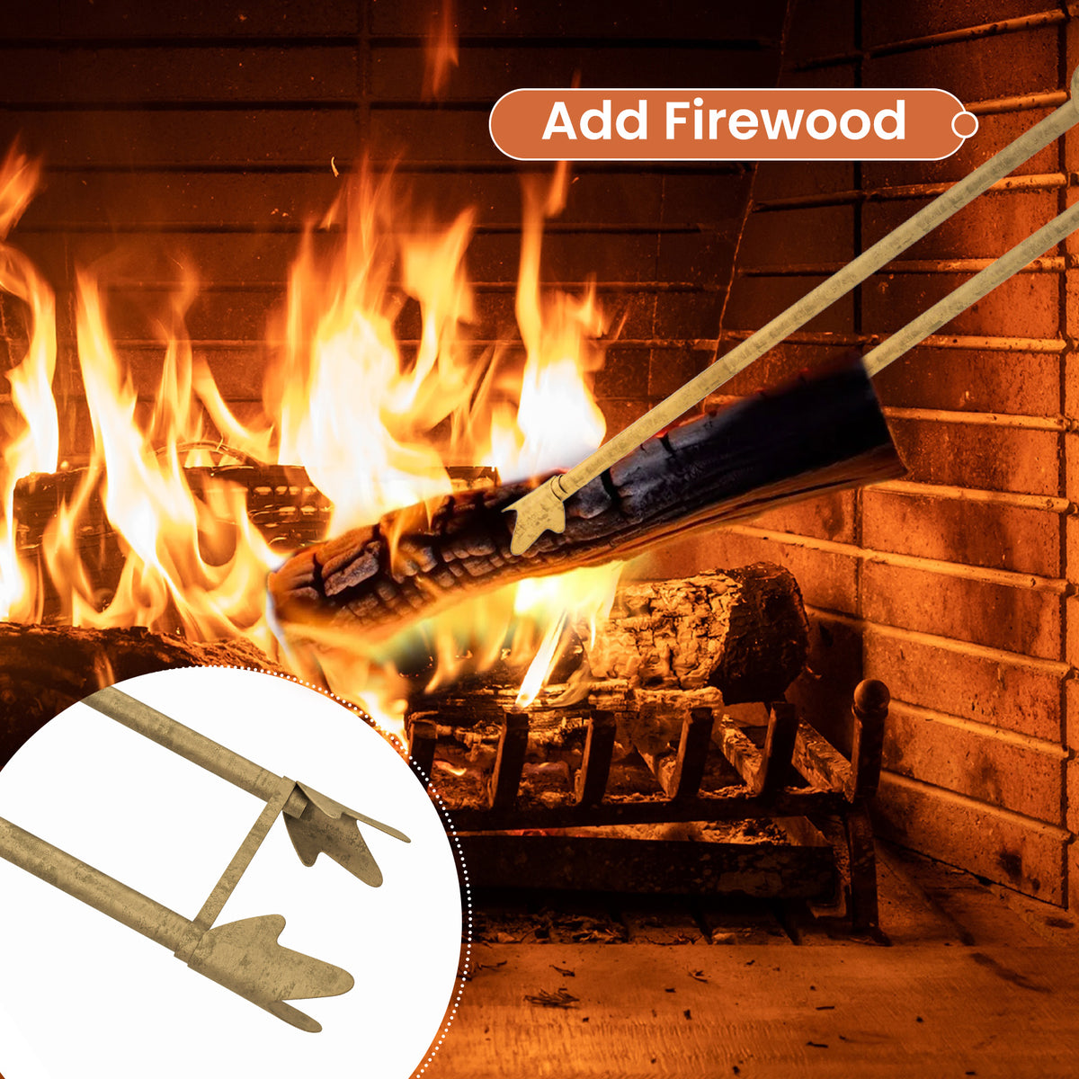 5 Pieces Fireplace Tool Set Fireplace Accessories with Poker-Copper-Fireplace Tools-DECOROLALA