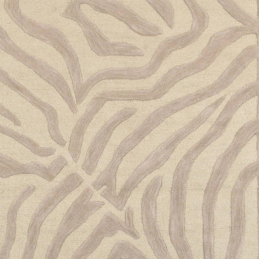 5' Round Taupe Zebra Pattern Area Rug-Area Rugs-DECOROLALA