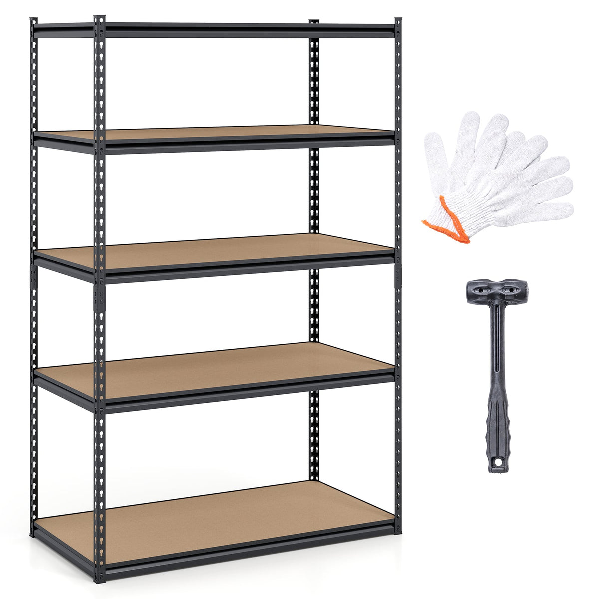 5-Tier Garage Shelving Unit 2200 LBS Heavy Duty Adjustable Utility Rack-1 Piece-Garages-DECOROLALA