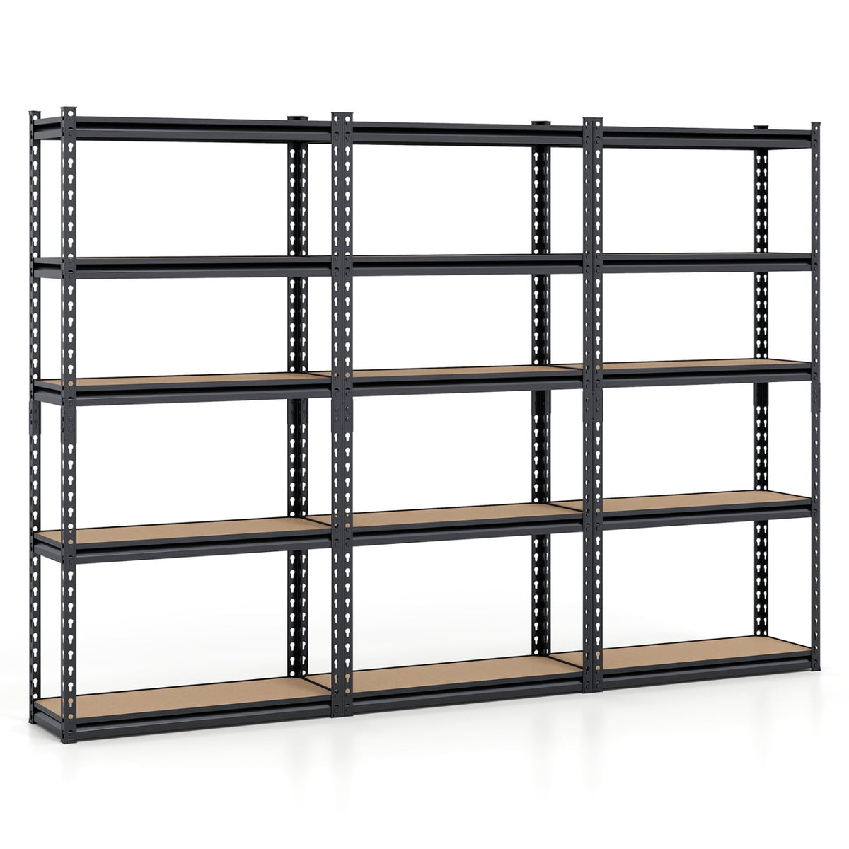 5-Tier Garage Shelving Unit 2200 LBS Heavy Duty Metal Storage Shelves-Set of 3-Garages-DECOROLALA