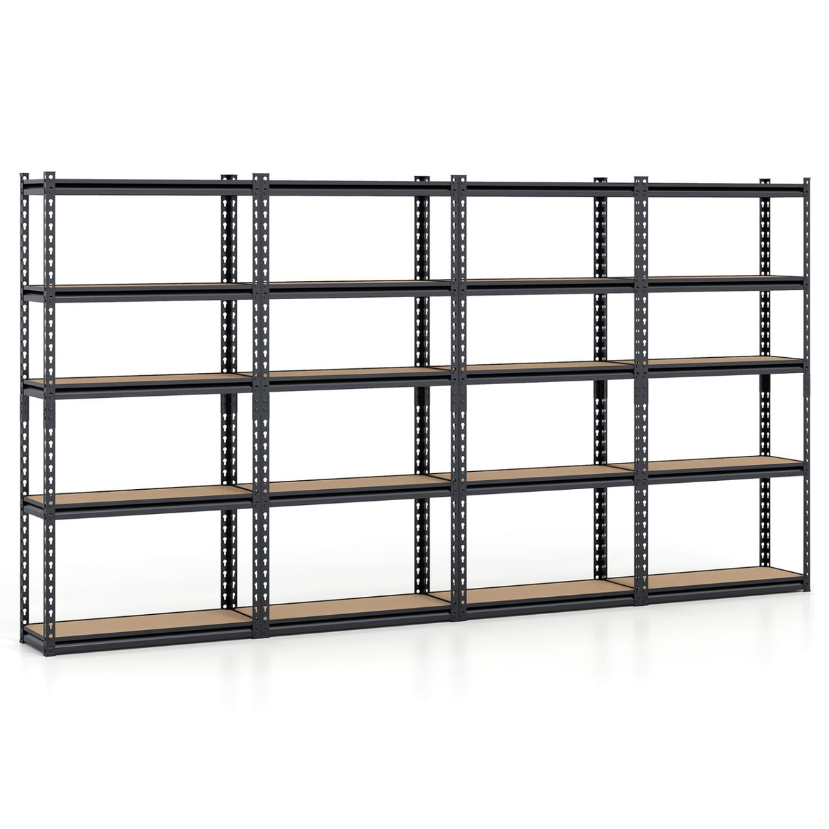 5-Tier Garage Shelving Unit 2200 LBS Heavy Duty Metal Storage Shelves-Set of 4-Garages-DECOROLALA