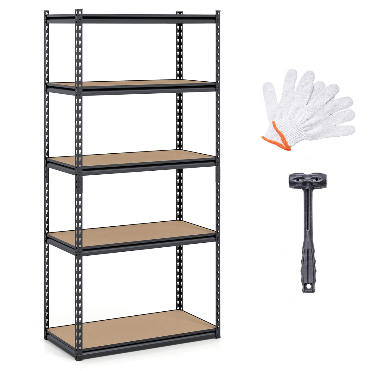 5-Tier Garage Shelving Unit 2200 LBS Metal Storage Shelves Adjustable Utility Rack-1 piece-Garages-DECOROLALA
