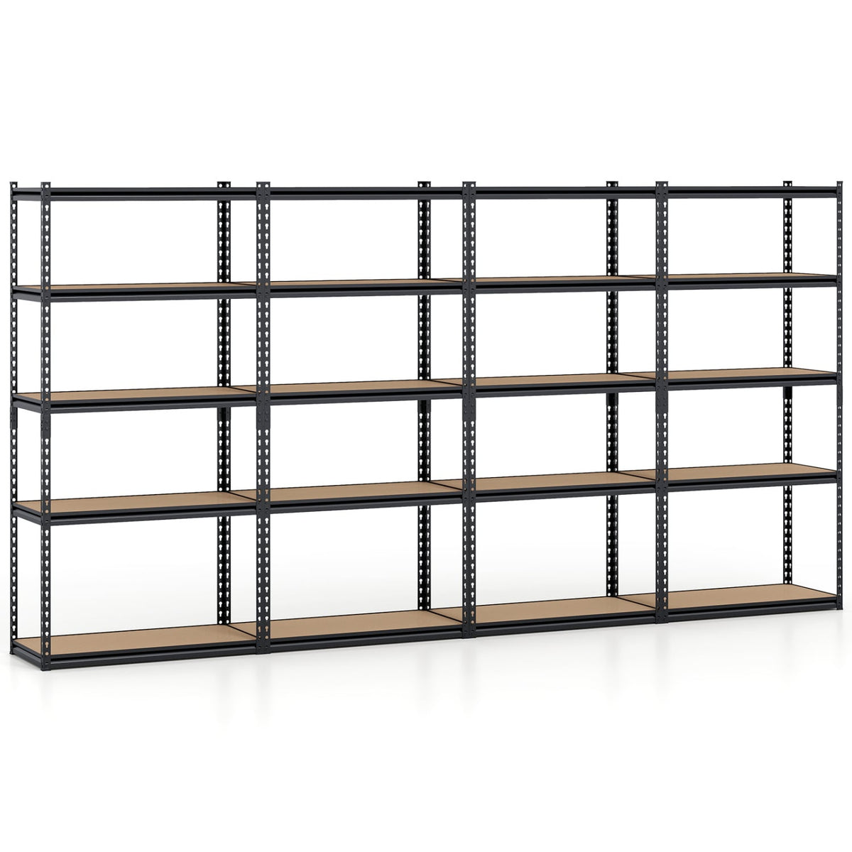 5-Tier Garage Shelving Unit 2200 LBS Metal Storage Shelves Adjustable Utility Rack-Set of 4-Garages-DECOROLALA