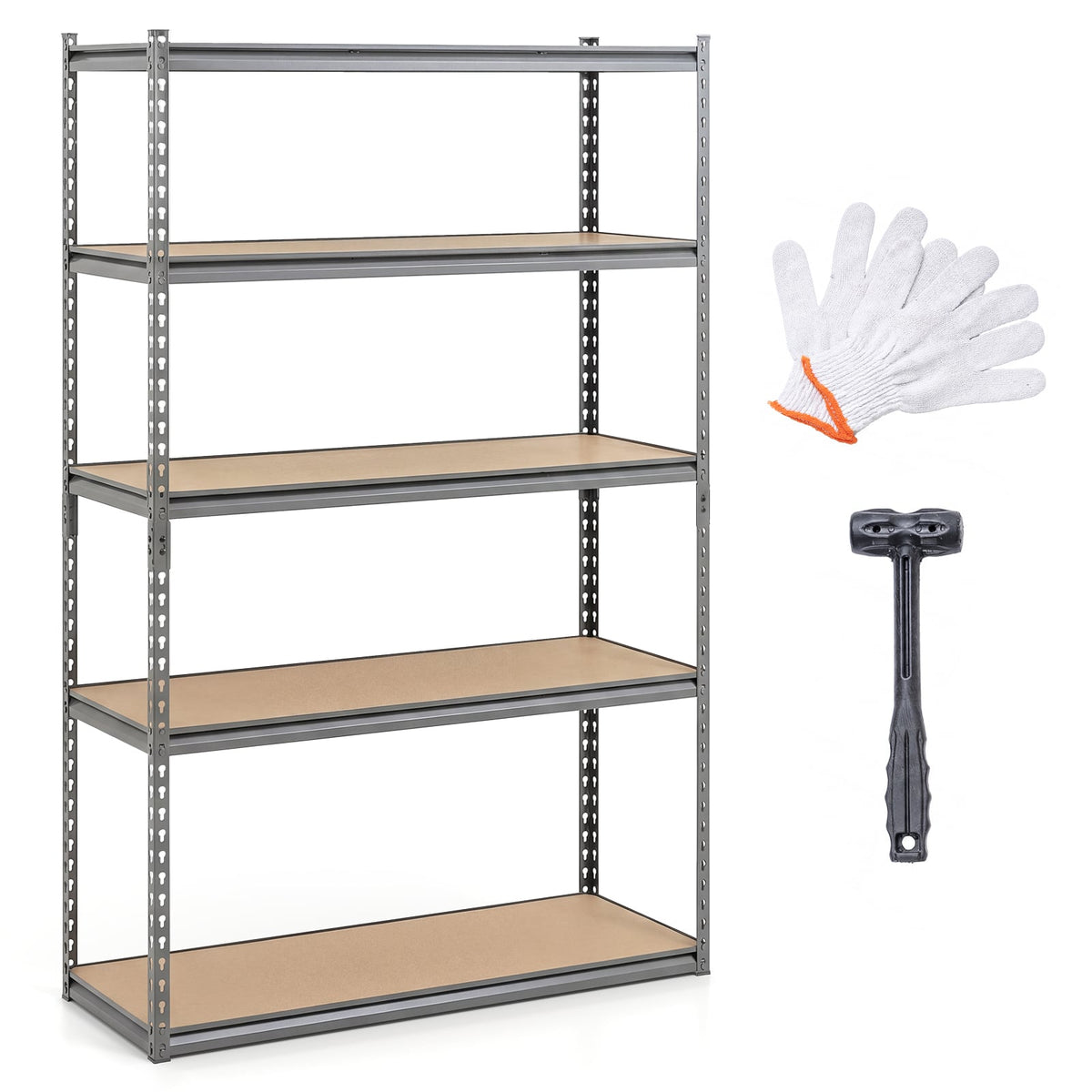 5-Tier Garage Shelving Unit 2200 LBS Metal Storage Shelves Adjustable Utility Rack for Warehouse-1 piece-Garages-DECOROLALA