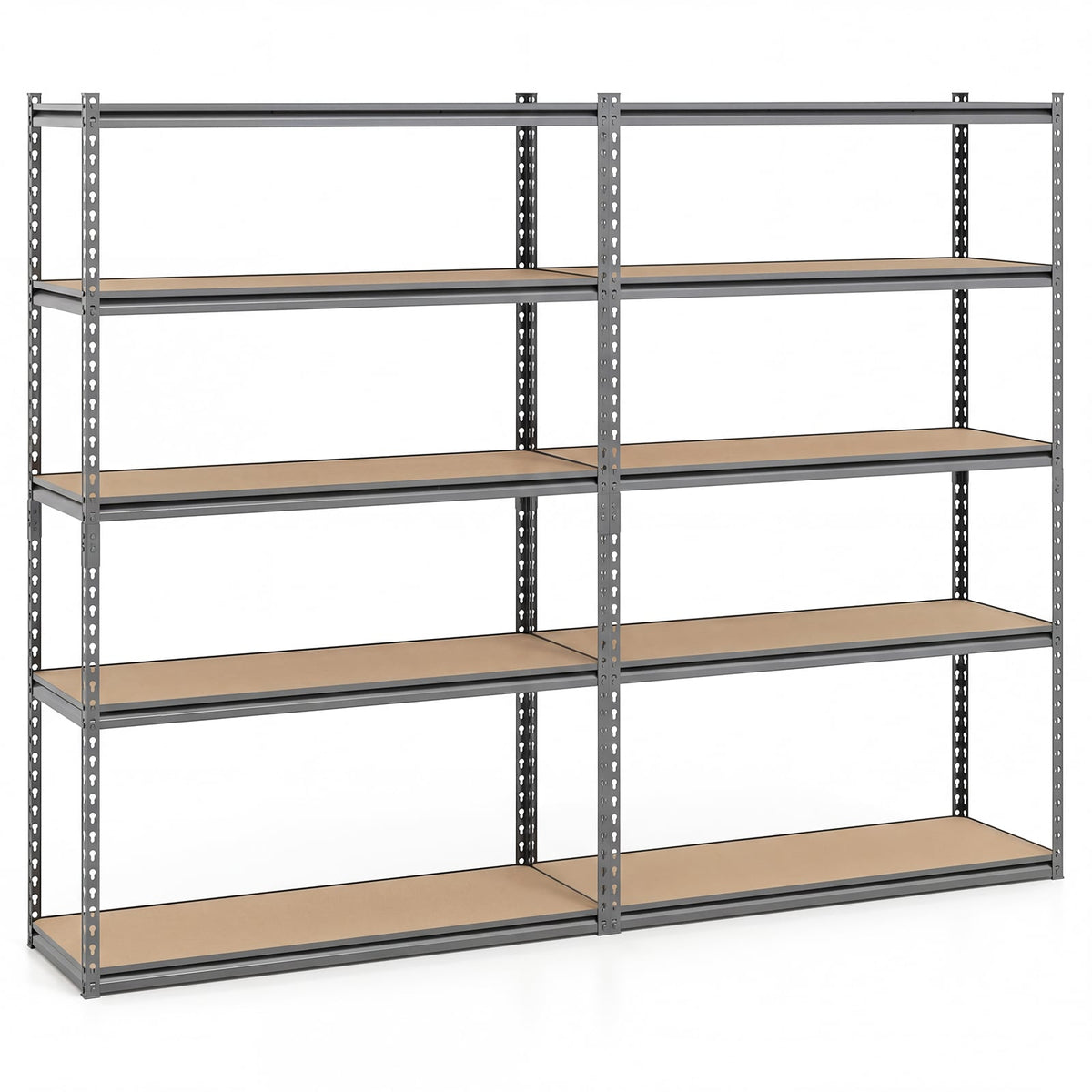 5-Tier Garage Shelving Unit 2200 LBS Metal Storage Shelves Adjustable Utility Rack for Warehouse-Set of 2-Garages-DECOROLALA