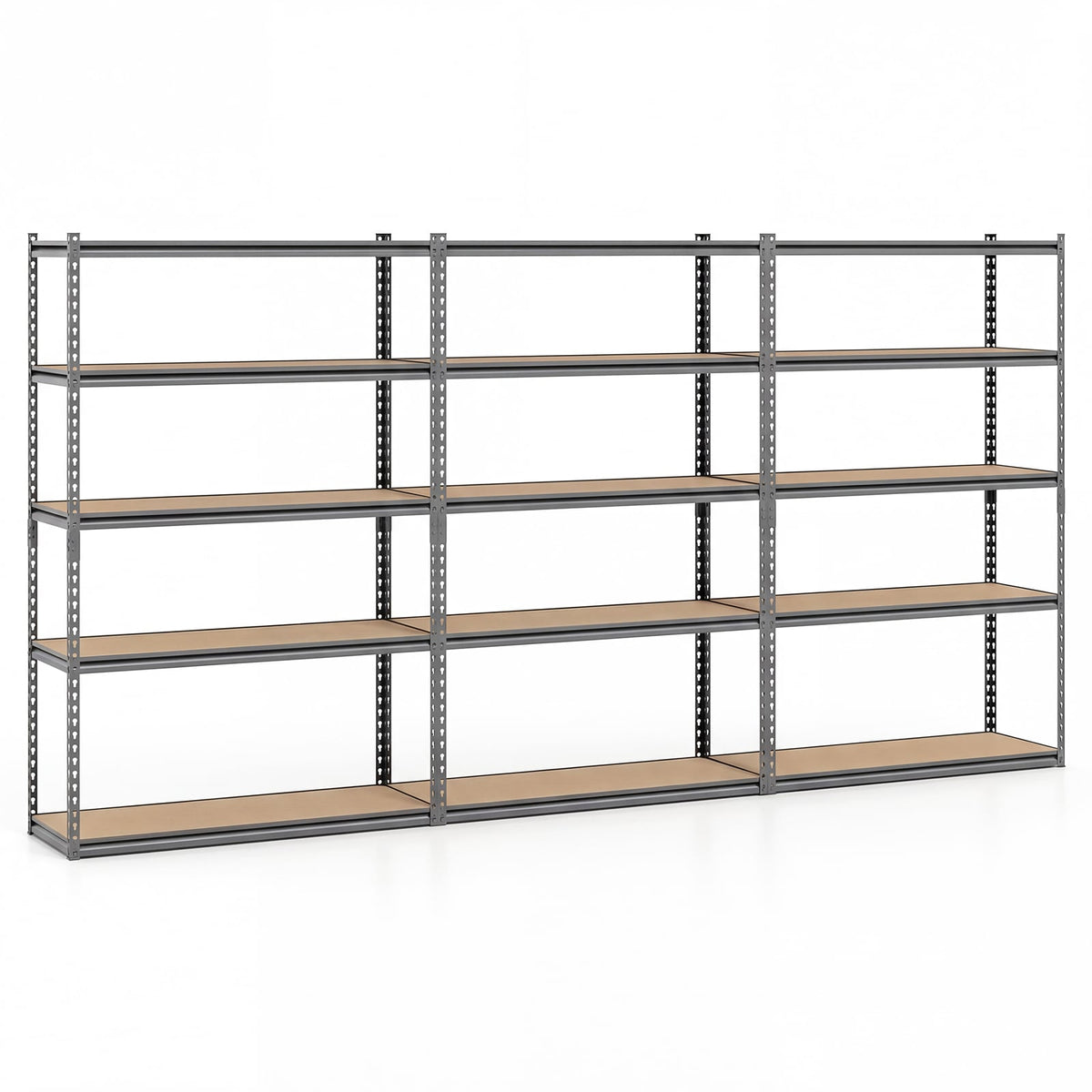 5-Tier Garage Shelving Unit 2200 LBS Metal Storage Shelves Adjustable Utility Rack for Warehouse-Set of 3-Garages-DECOROLALA