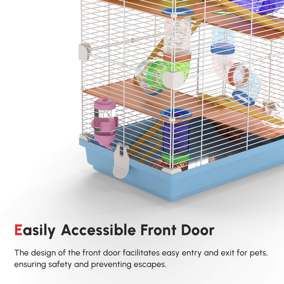 5-Tier Hamster Cage with Accessories - Green 18"L x 23"H-Small Animals-DECOROLALA